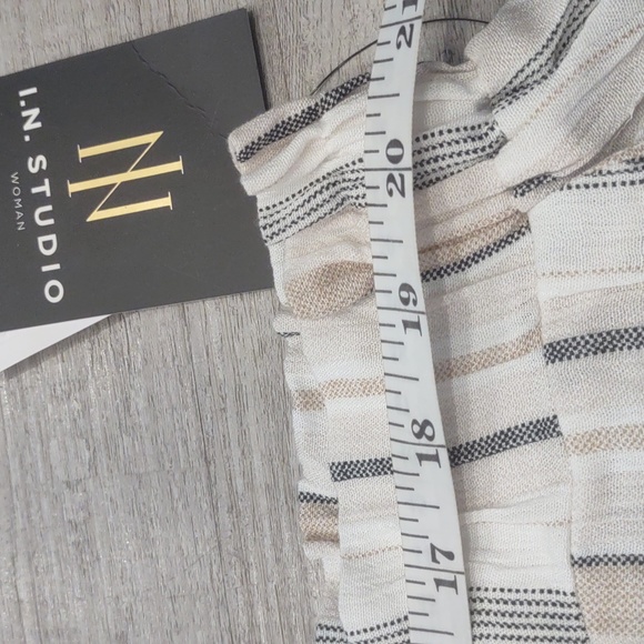 Crepe Palazzo Elastic Waist wide leg Striped Pants Cruise I.N. Studio Womens 3X - Picture 10 of 11